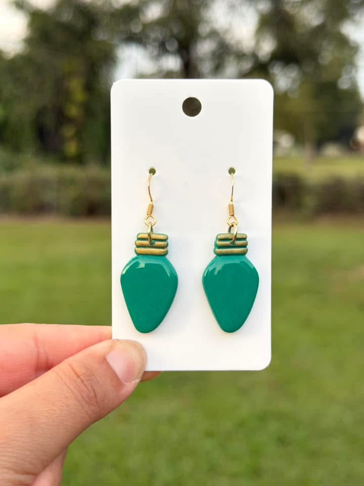 Green Lightbulb Dangles