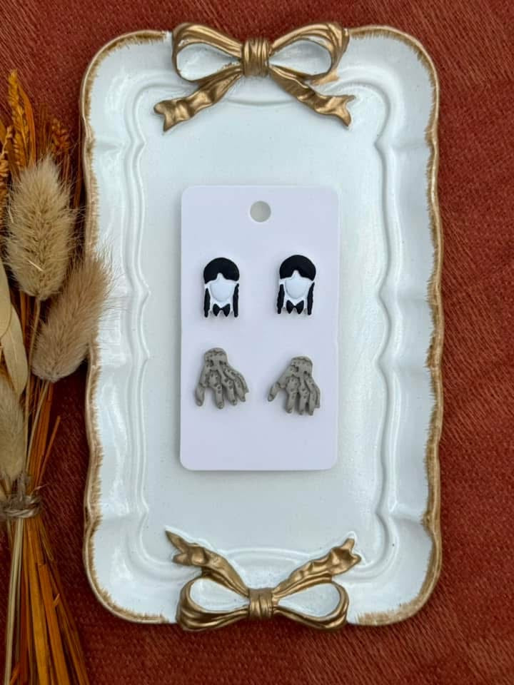 Wednesday and thing stud set