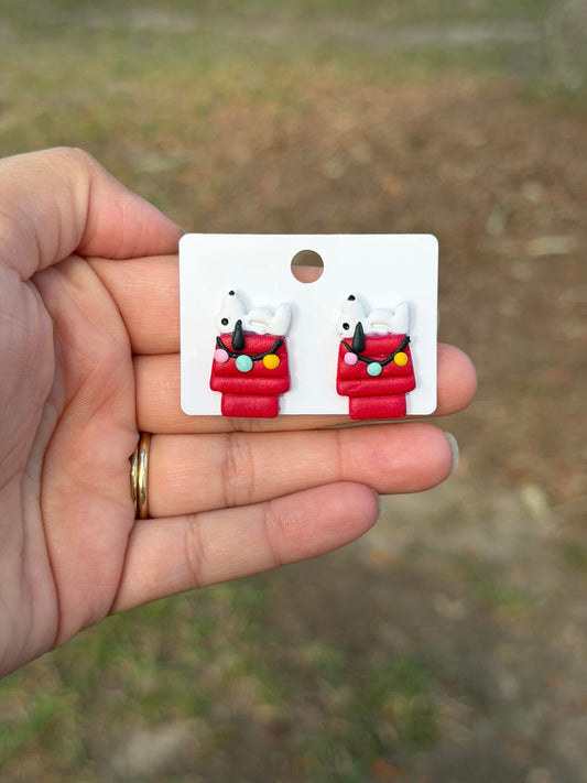 Snoopy Christmas Studs