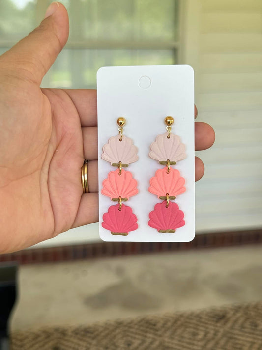 Ombré seashell earrings