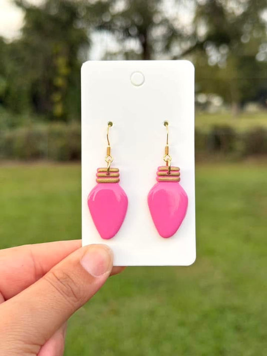 Pink lightbulb dangles