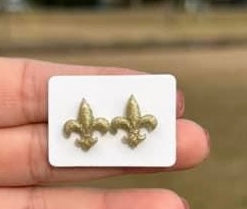 Fleur de lis golden studs