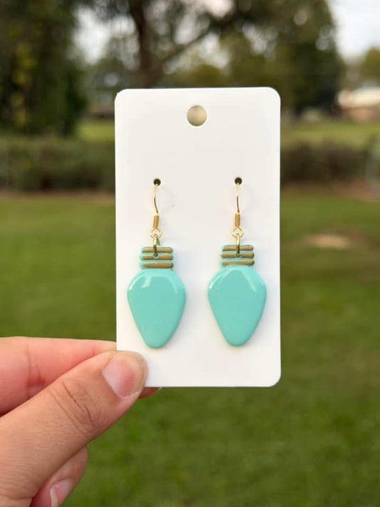 Teal Lightbulb Dangles