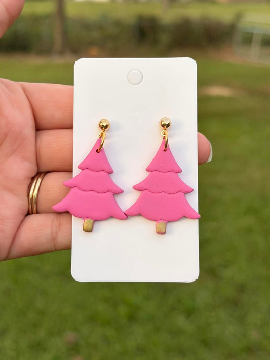 Pink Christmas Tree Dangles