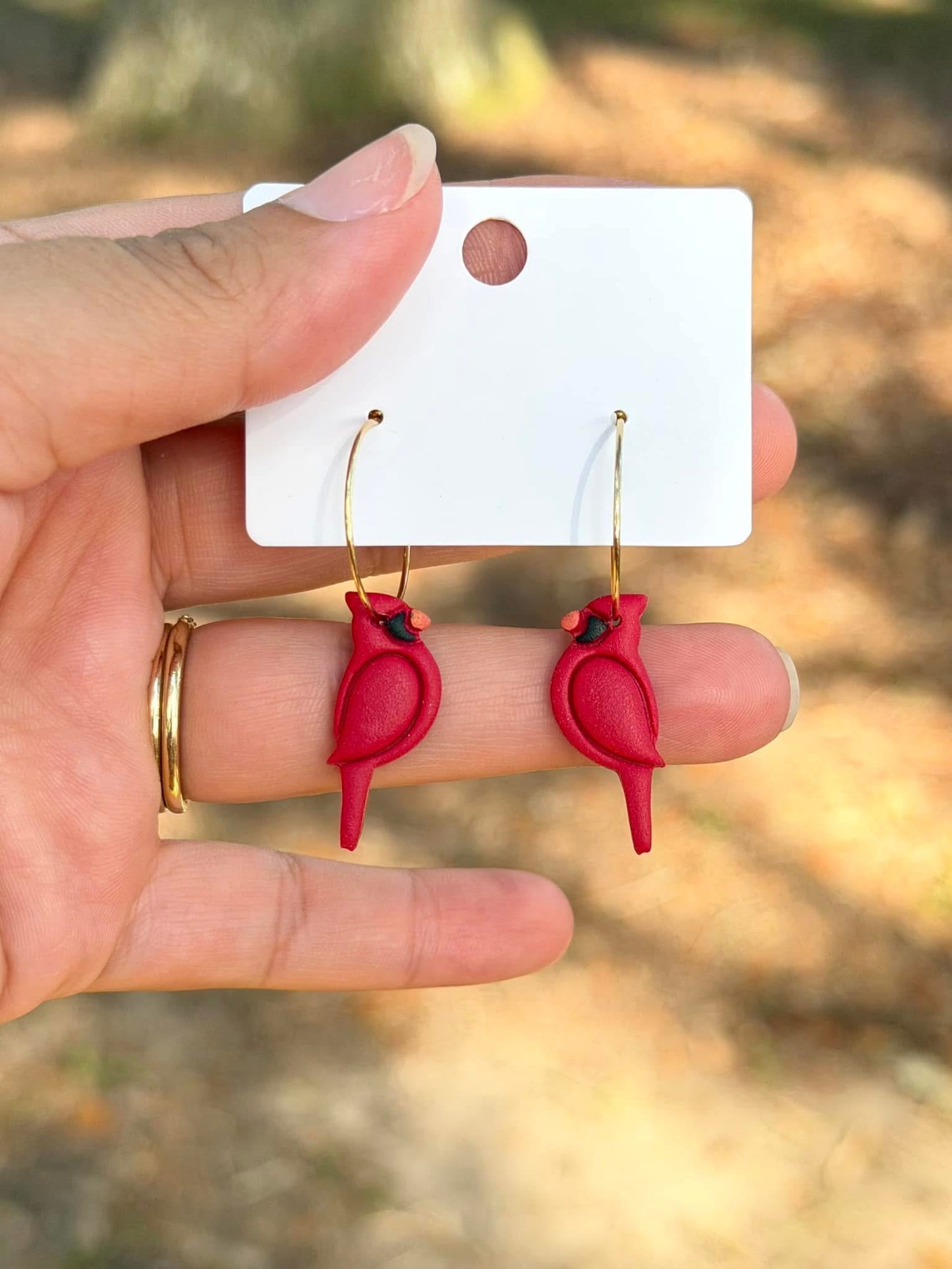 Cardinals hoop earrings