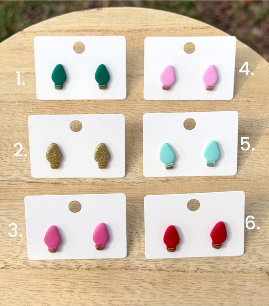 Mini light bulb stud earrings