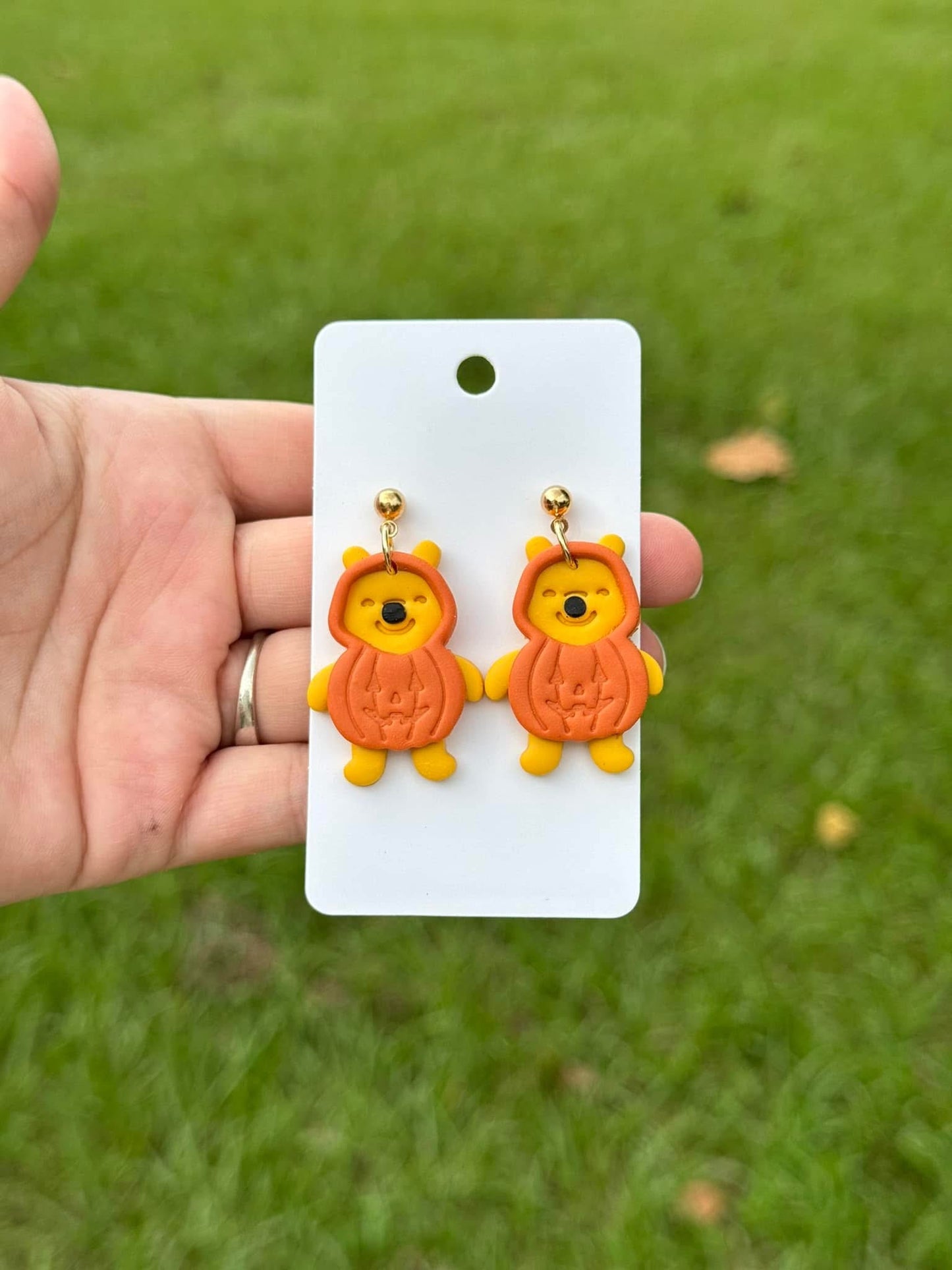 Winnie the Pooh pumpkin earrings