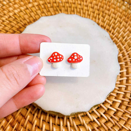 Mushroom stud earrings