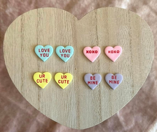 Conversation heart studs